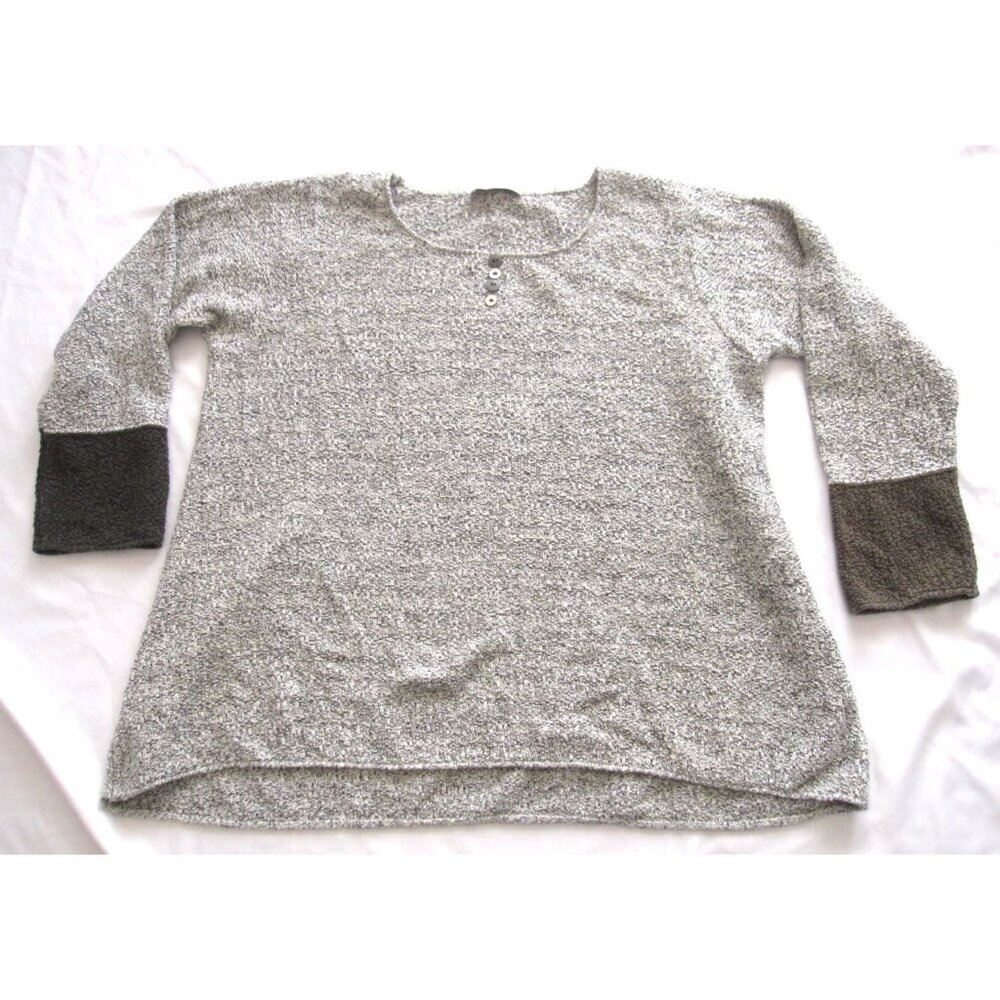 Margaret Winters Gray Knit Relaxed Fit Lagenlook Women Sz L (WS100) Made in USA
